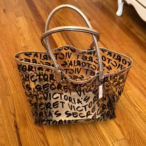 NWT Clear Victoria’s Secret Tote Bag with Mini Bag